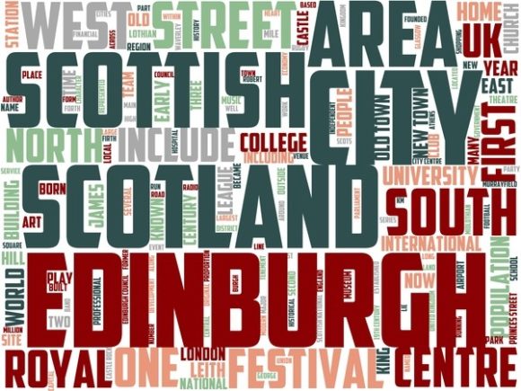 Edinburgh Wordart Tie Dye