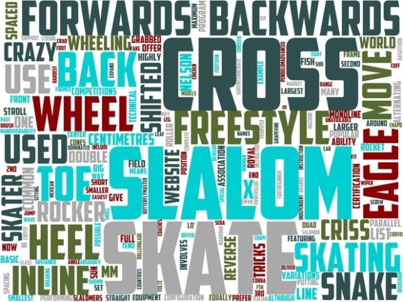 Freestyle Slalom Skating Wordart Wallpap: Where Motion, Meaning, and Design Collide